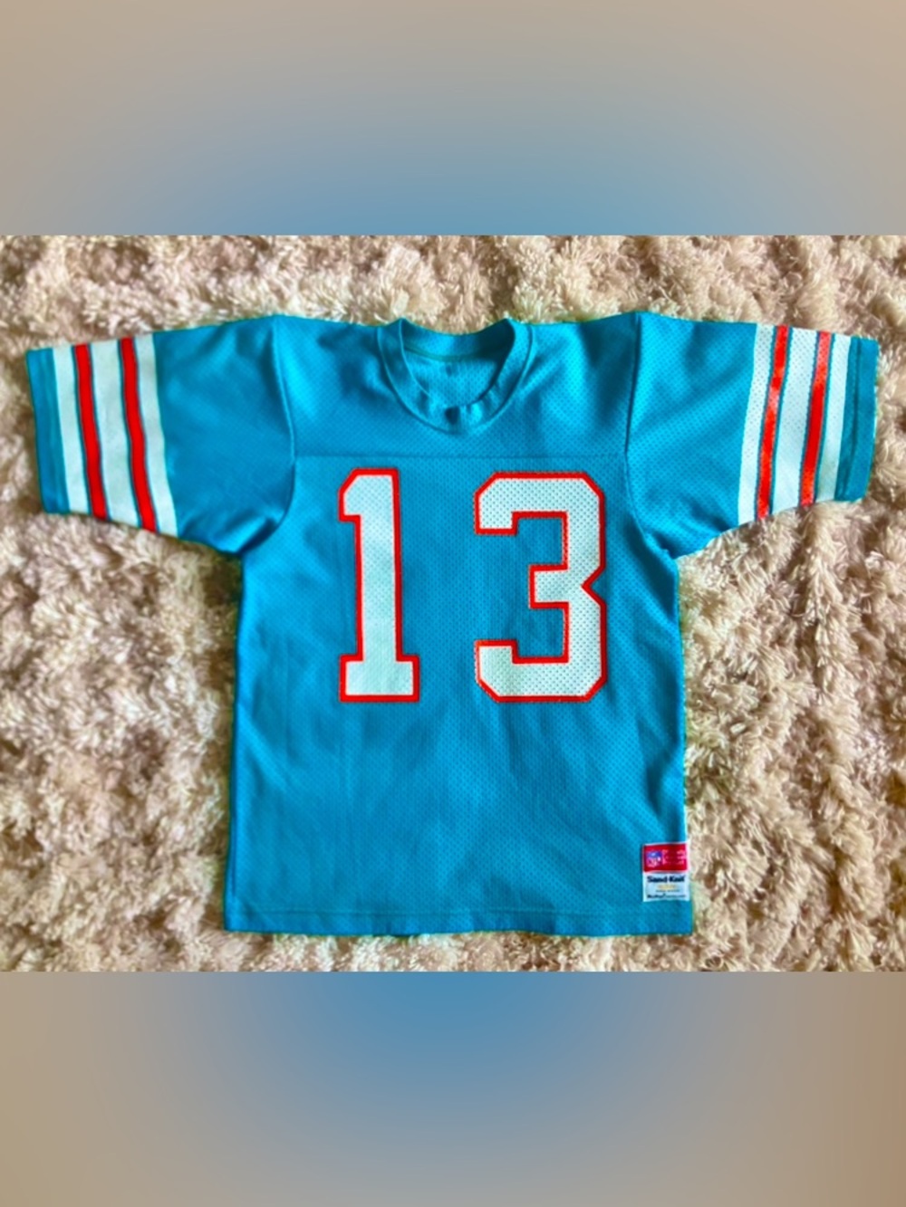 Vintage Miami Dolphins Dan Marino Sand Knit Jersey Men S/M #13 NFL 80s Exclusive